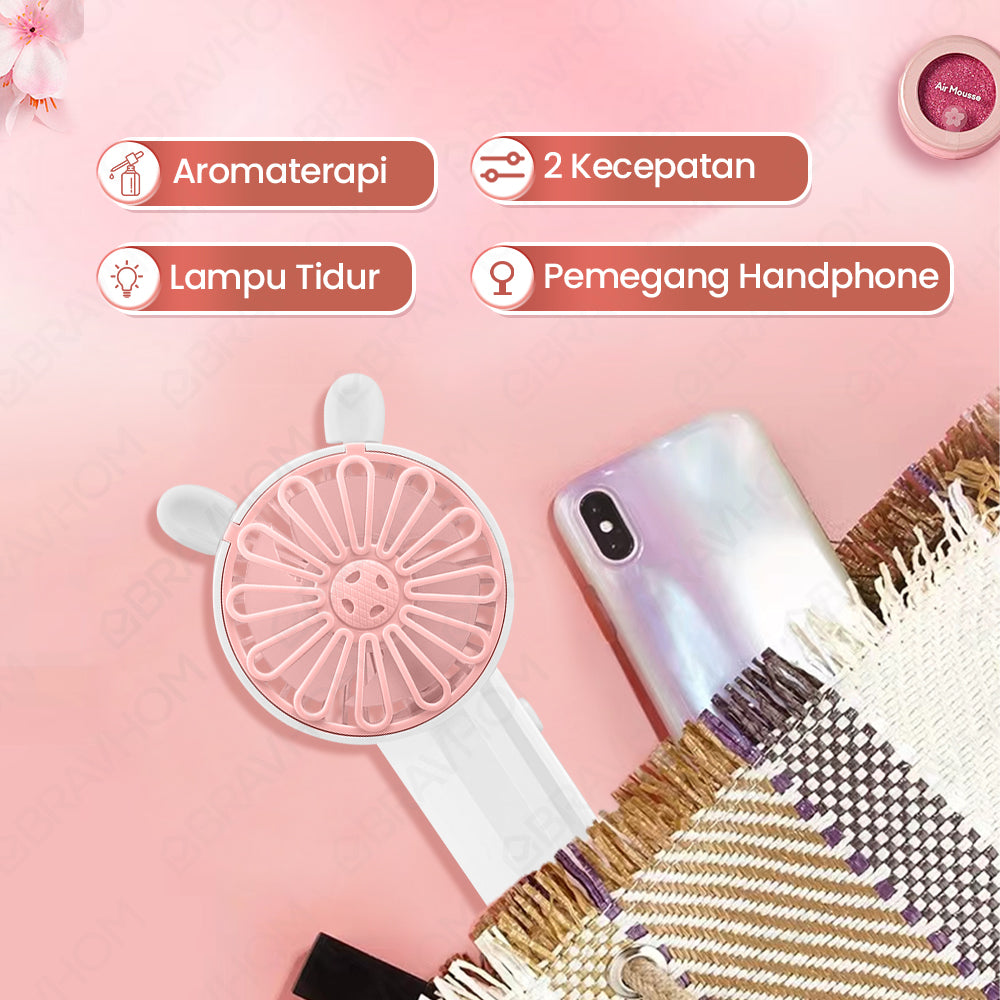 (COD)Bravhom Kipas Angin Mini Portable Aromaterapi USB Cas Karakter Sebagai Dudukan (COD)Bravhom Kipas Angin Mini Portable Aromaterapi USB Cas Karakter Sebagai Dudukan BravHom Fan Kadonio Smart Home