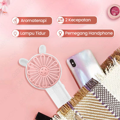 (COD)Bravhom Kipas Angin Mini Portable Aromaterapi USB Cas Karakter Sebagai Dudukan (COD)Bravhom Kipas Angin Mini Portable Aromaterapi USB Cas Karakter Sebagai Dudukan BravHom Fan Kadonio Smart Home