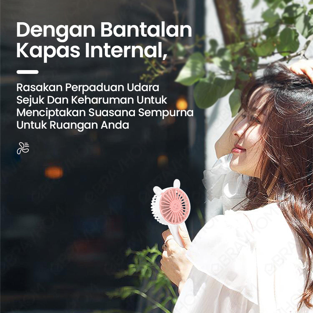 (COD)Bravhom Kipas Angin Mini Portable Aromaterapi USB Cas Karakter Sebagai Dudukan (COD)Bravhom Kipas Angin Mini Portable Aromaterapi USB Cas Karakter Sebagai Dudukan BravHom Fan Kadonio Smart Home