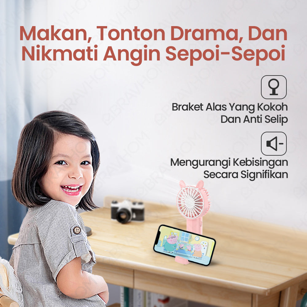 (COD)Bravhom Kipas Angin Mini Portable Aromaterapi USB Cas Karakter Sebagai Dudukan (COD)Bravhom Kipas Angin Mini Portable Aromaterapi USB Cas Karakter Sebagai Dudukan BravHom Fan Kadonio Smart Home