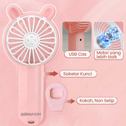 (COD)Bravhom Kipas Angin Mini Portable Aromaterapi USB Cas Karakter Sebagai Dudukan (COD)Bravhom Kipas Angin Mini Portable Aromaterapi USB Cas Karakter Sebagai Dudukan BravHom Fan Kadonio Smart Home