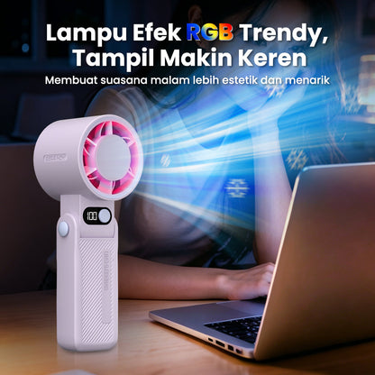 (COD)Bravhom Kipas Mini2-in-1High Speed dengan 5 Level Kecepatan, Lampu RGB & Smart LED Display (COD)Bravhom Kipas Mini2-in-1High Speed dengan 5 Level Kecepatan, Lampu RGB & Smart LED Display BravHom Fan Kadonio Smart Home