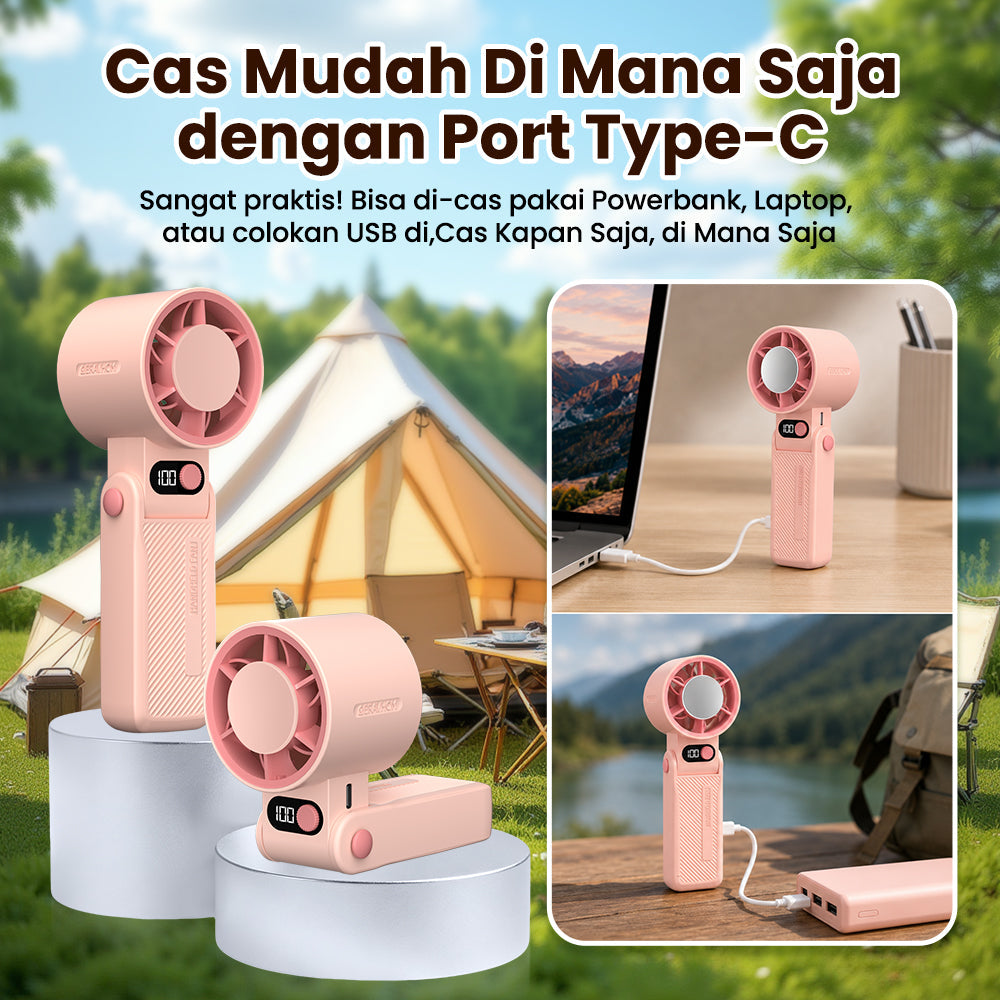 (COD)Bravhom Kipas Mini2-in-1High Speed dengan 5 Level Kecepatan, Lampu RGB & Smart LED Display (COD)Bravhom Kipas Mini2-in-1High Speed dengan 5 Level Kecepatan, Lampu RGB & Smart LED Display BravHom Fan Kadonio Smart Home
