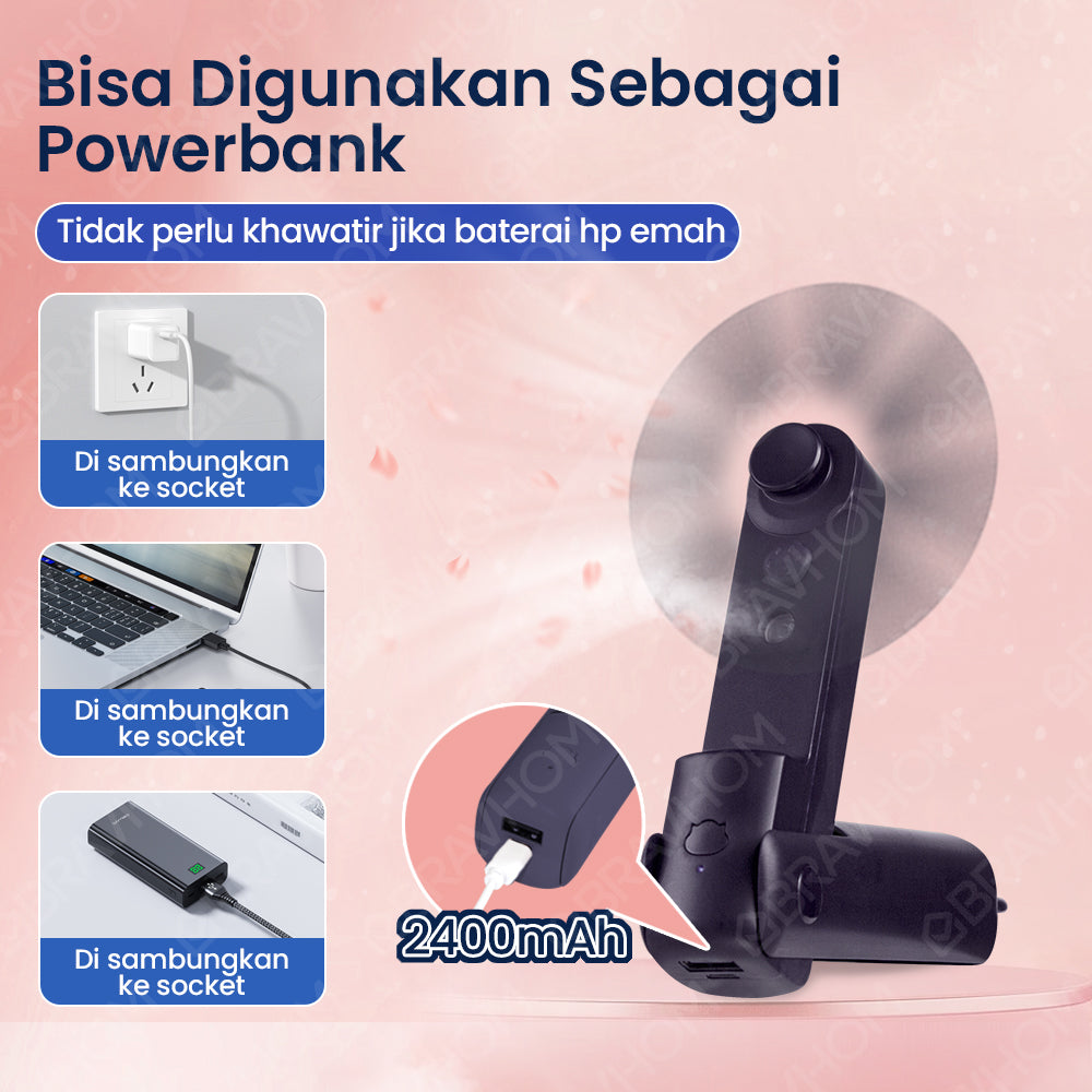 BravHom Power Bank Spray Fan BL-FN34 BravHom Power Bank Spray Fan BL-FN34 BravHom  Kadonio Smart Home