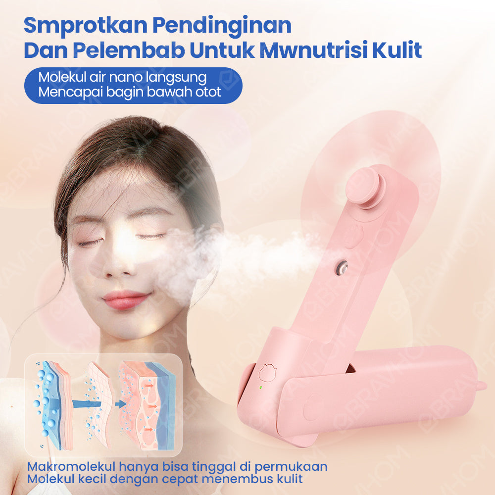 (COD)Bravhom Kipas angin Portable Lipat Nano Spray Dipakai Sebagai powerbank USB Cas 4800mAh mini Fan powerbank mini kipas (COD)Bravhom Kipas angin Portable Lipat Nano Spray Dipakai Sebagai powerbank USB Cas 4800mAh mini Fan powerbank mini kipas BravHom Fan Kadonio Smart Home