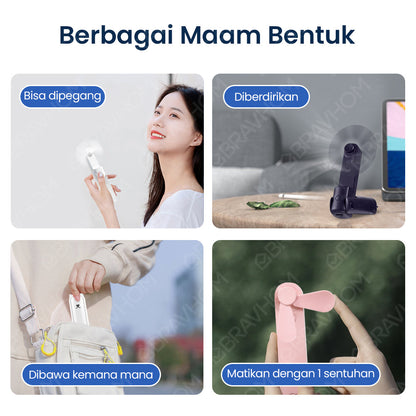 (COD)Bravhom Kipas angin Portable Lipat Nano Spray Dipakai Sebagai powerbank USB Cas 4800mAh mini Fan powerbank mini kipas (COD)Bravhom Kipas angin Portable Lipat Nano Spray Dipakai Sebagai powerbank USB Cas 4800mAh mini Fan powerbank mini kipas BravHom Fan Kadonio Smart Home
