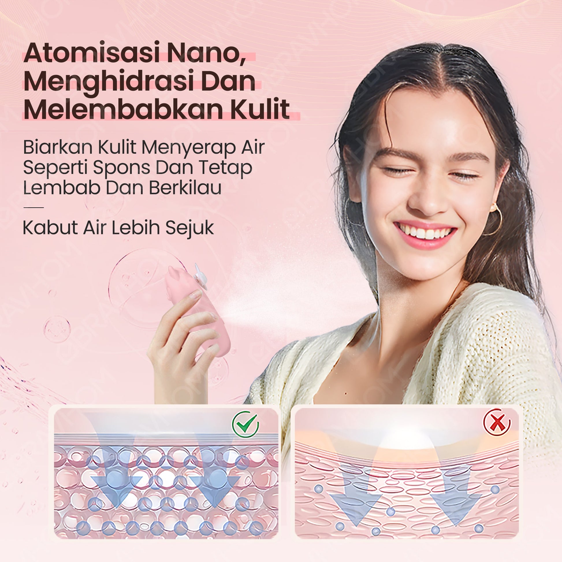 (COD)Bravhom kipas Angin mini portable Nano Spray Aromaterapi kipas Kecil Cas Genggam Bisa Di lsi Air aolida kipas (COD)Bravhom kipas Angin mini portable Nano Spray Aromaterapi kipas Kecil Cas Genggam Bisa Di lsi Air aolida kipas BravHom Fan Kadonio Smart Home