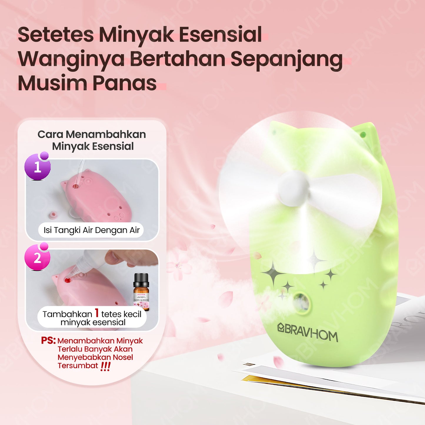 (COD)Bravhom kipas Angin mini portable Nano Spray Aromaterapi kipas Kecil Cas Genggam Bisa Di lsi Air aolida kipas (COD)Bravhom kipas Angin mini portable Nano Spray Aromaterapi kipas Kecil Cas Genggam Bisa Di lsi Air aolida kipas BravHom Fan Kadonio Smart Home