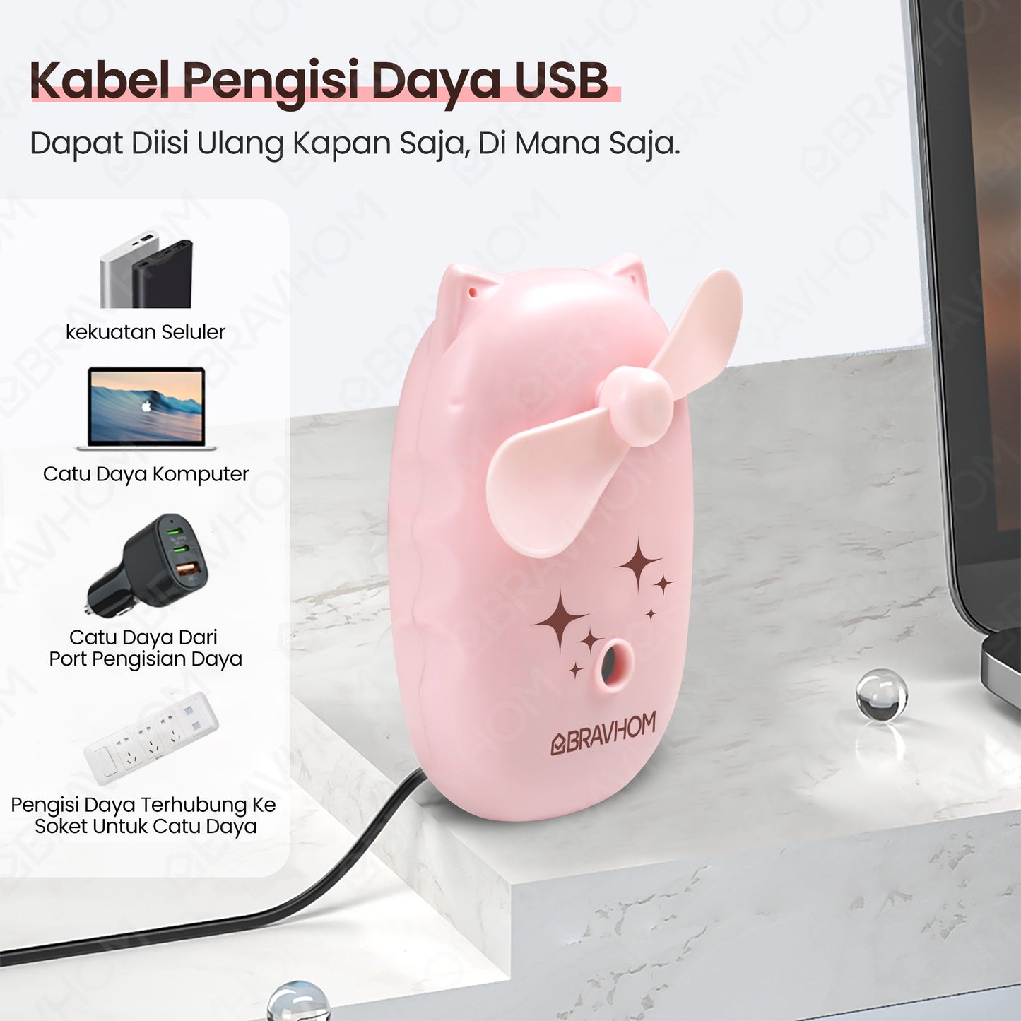 (COD)Bravhom kipas Angin mini portable Nano Spray Aromaterapi kipas Kecil Cas Genggam Bisa Di lsi Air aolida kipas (COD)Bravhom kipas Angin mini portable Nano Spray Aromaterapi kipas Kecil Cas Genggam Bisa Di lsi Air aolida kipas BravHom Fan Kadonio Smart Home