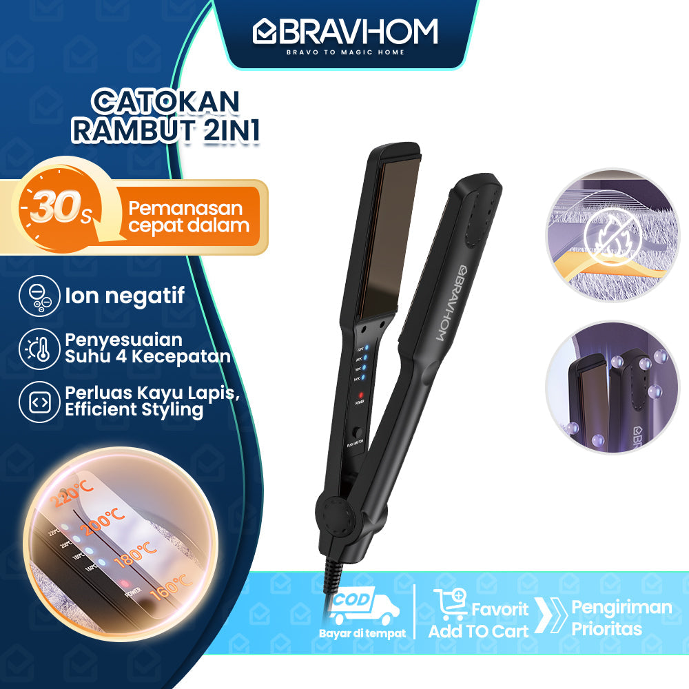 (COD)Bravhom Catokan Rambut 2in Untuk Rambut Lurus Dan Keriting Belat MelebarPenyesuaian Suhu Empat Kecepatan Perawatan Rambut lon Negatif Meluruskan Kering Sisir Pria Curly Elektrik (COD)Bravhom Catokan Rambut 2in Untuk Rambut Lurus Dan Keriting Belat MelebarPenyesuaian Suhu Empat Kecepatan Perawatan Rambut lon Negatif Meluruskan Kering Sisir Pria Curly Elektrik BravHom  Kadonio Smart Home
