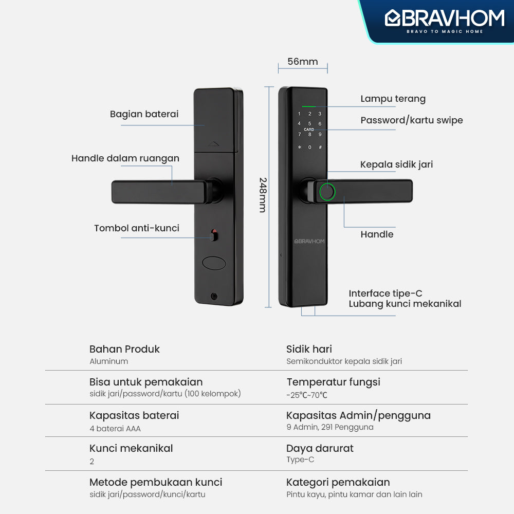 L621 L621 BravHom Smart Lock Kadonio Smart Home