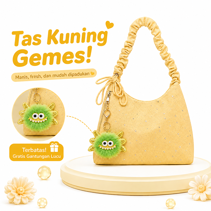 Bravhom Fashion Tas Bahu Tote Bintang Wanita Tali Kerut Adjustable, Bonus Gantungan Pom Pom Gratis, Tas Selempang Daily Use Muat Banyak BG18 Bravhom Fashion Tas Bahu Tote Bintang Wanita Tali Kerut Adjustable, Bonus Gantungan Pom Pom Gratis, Tas Selempang Daily Use Muat Banyak BG18 BravHom Official Store  Kadonio Smart Home