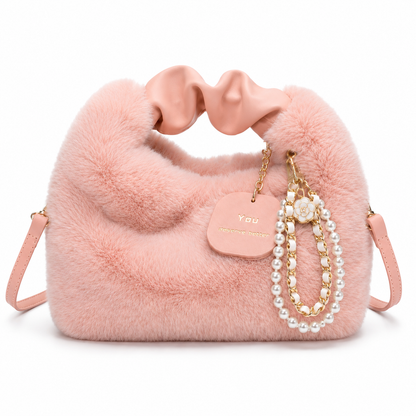 BRAVHOM Tas Bulu Fluffy Mewah dengan Aksesoris Mutiara, Tas Wanita 2 Gaya Pakai Jinjing Selempang Premium untuk OOTD Sehari-hari BRAVHOM Tas Bulu Fluffy Mewah dengan Aksesoris Mutiara, Tas Wanita 2 Gaya Pakai Jinjing Selempang Premium untuk OOTD Sehari-hari BravHom Official Store  Kadonio Smart Home