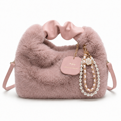 BRAVHOM Tas Bulu Fluffy Mewah dengan Aksesoris Mutiara, Tas Wanita 2 Gaya Pakai Jinjing Selempang Premium untuk OOTD Sehari-hari BRAVHOM Tas Bulu Fluffy Mewah dengan Aksesoris Mutiara, Tas Wanita 2 Gaya Pakai Jinjing Selempang Premium untuk OOTD Sehari-hari BravHom Official Store  Kadonio Smart Home