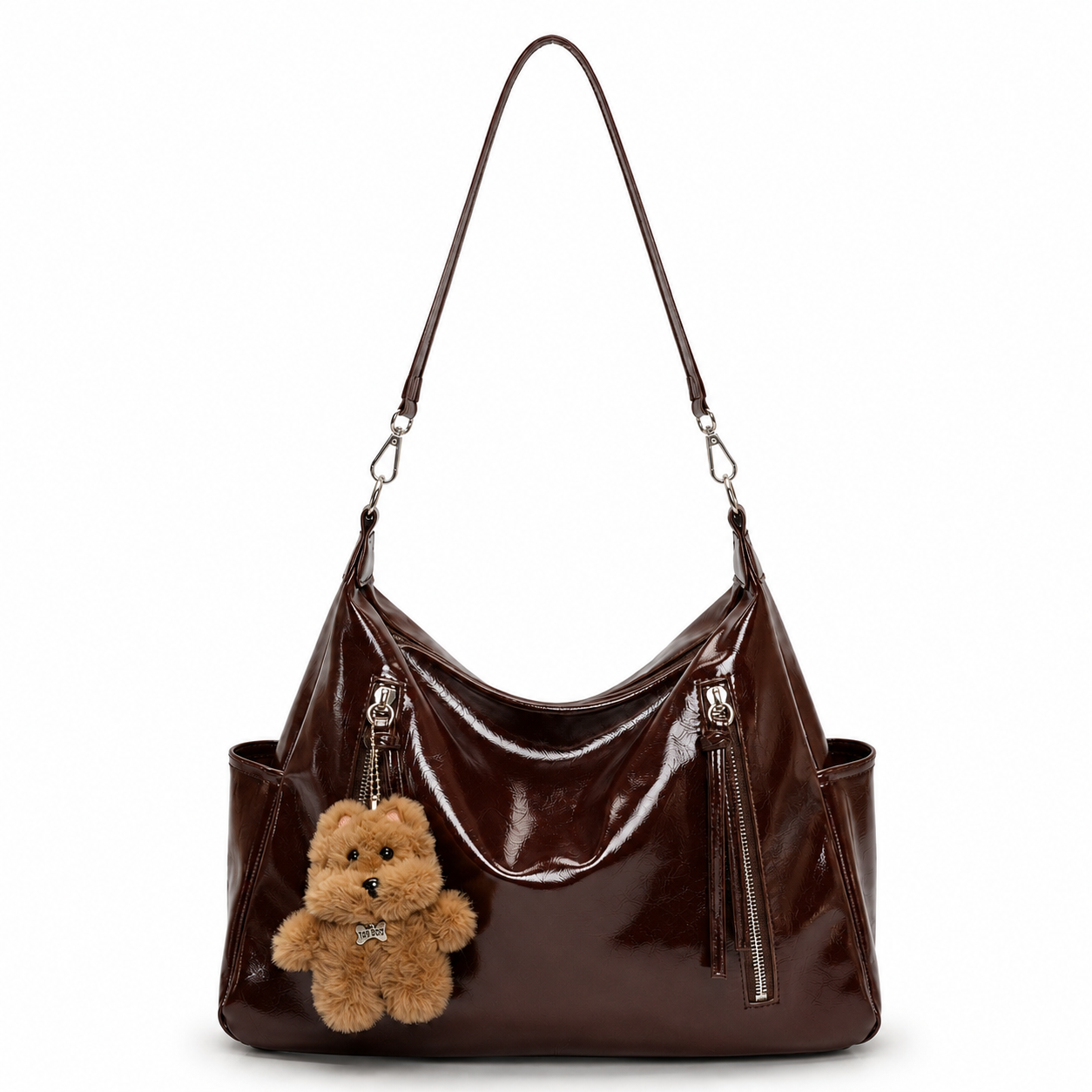 (COD)BRAVHOM Tas Hobo Wanita Glossy Kulit PU Premium Tas Selempang Shoulder Bag Besar Free Gantungan Boneka Beruang Untuk Sehari-hari Kerja (COD)BRAVHOM Tas Hobo Wanita Glossy Kulit PU Premium Tas Selempang Shoulder Bag Besar Free Gantungan Boneka Beruang Untuk Sehari-hari Kerja BravHom bag Kadonio Smart Home