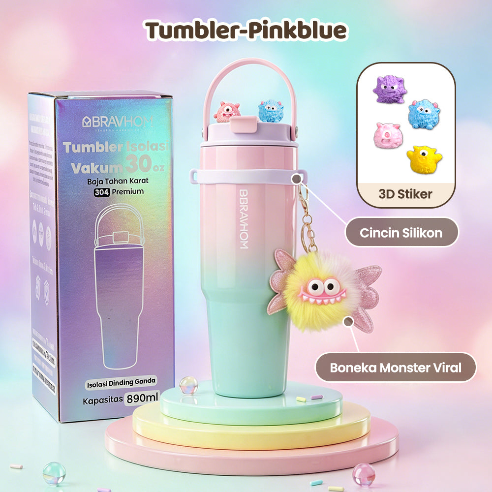 [3D Stiker DIY] (COD)Bravhom Gradasi Botol Tumbler Stainless Steel 304 Bisa Tahan Dingin &Panas tumblers stainless Botol Minum Trendi untuk Travel & Sehari-hari Kapasitas 89oml water cup cangkir Portabel BTO6 [3D Stiker DIY] (COD)Bravhom Gradasi Botol Tumbler Stainless Steel 304 Bisa Tahan Dingin &Panas tumblers stainless Botol Minum Trendi untuk Travel & Sehari-hari Kapasitas 89oml water cup cangkir Portabel BTO6 BravHom  Kadonio Smart Home