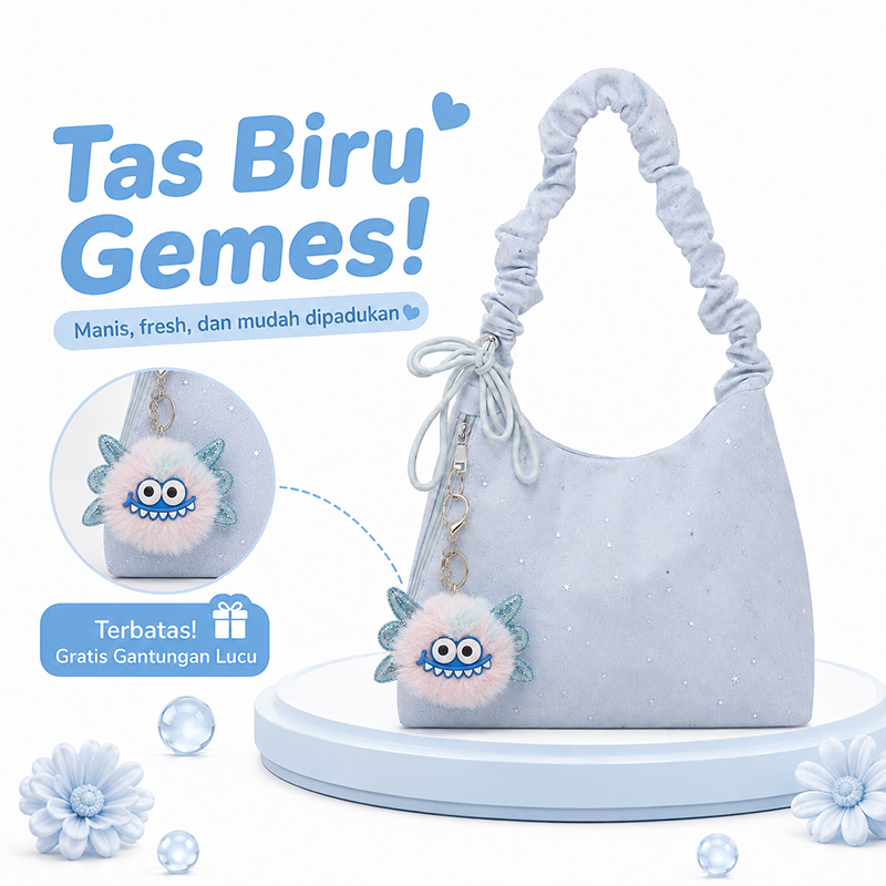 Bravhom Fashion Tas Bahu Tote Bintang Wanita Tali Kerut Adjustable, Bonus Gantungan Pom Pom Gratis, Tas Selempang Daily Use Muat Banyak BG18 Bravhom Fashion Tas Bahu Tote Bintang Wanita Tali Kerut Adjustable, Bonus Gantungan Pom Pom Gratis, Tas Selempang Daily Use Muat Banyak BG18 BravHom Official Store  Kadonio Smart Home