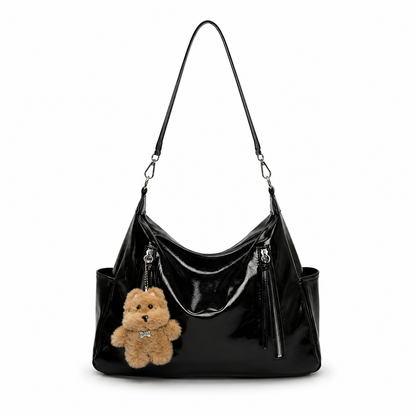 (COD)BRAVHOM Tas Hobo Wanita Glossy Kulit PU Premium Tas Selempang Shoulder Bag Besar Free Gantungan Boneka Beruang Untuk Sehari-hari Kerja (COD)BRAVHOM Tas Hobo Wanita Glossy Kulit PU Premium Tas Selempang Shoulder Bag Besar Free Gantungan Boneka Beruang Untuk Sehari-hari Kerja BravHom bag Kadonio Smart Home