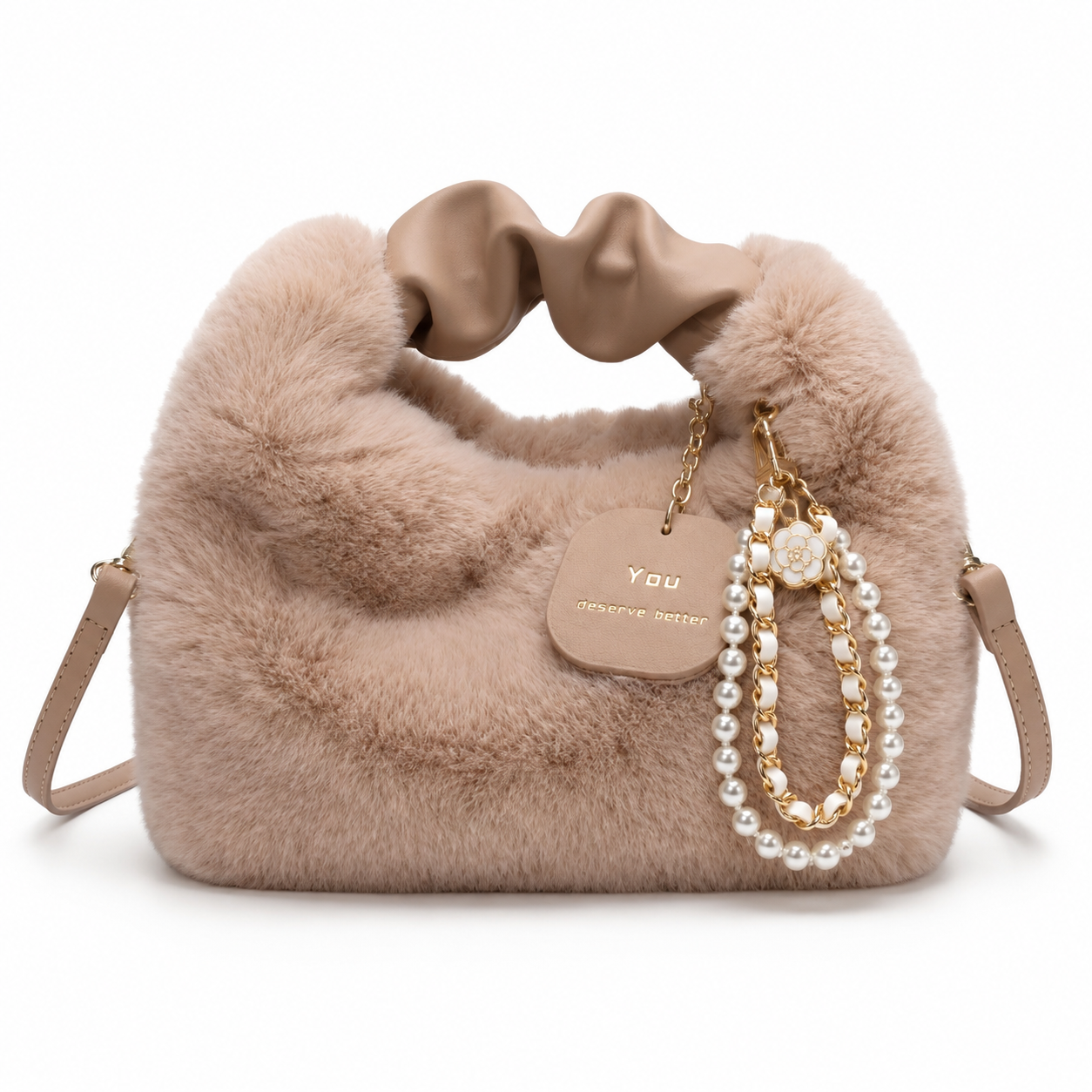 BRAVHOM Tas Bulu Fluffy Mewah dengan Aksesoris Mutiara, Tas Wanita 2 Gaya Pakai Jinjing Selempang Premium untuk OOTD Sehari-hari BRAVHOM Tas Bulu Fluffy Mewah dengan Aksesoris Mutiara, Tas Wanita 2 Gaya Pakai Jinjing Selempang Premium untuk OOTD Sehari-hari BravHom Official Store  Kadonio Smart Home