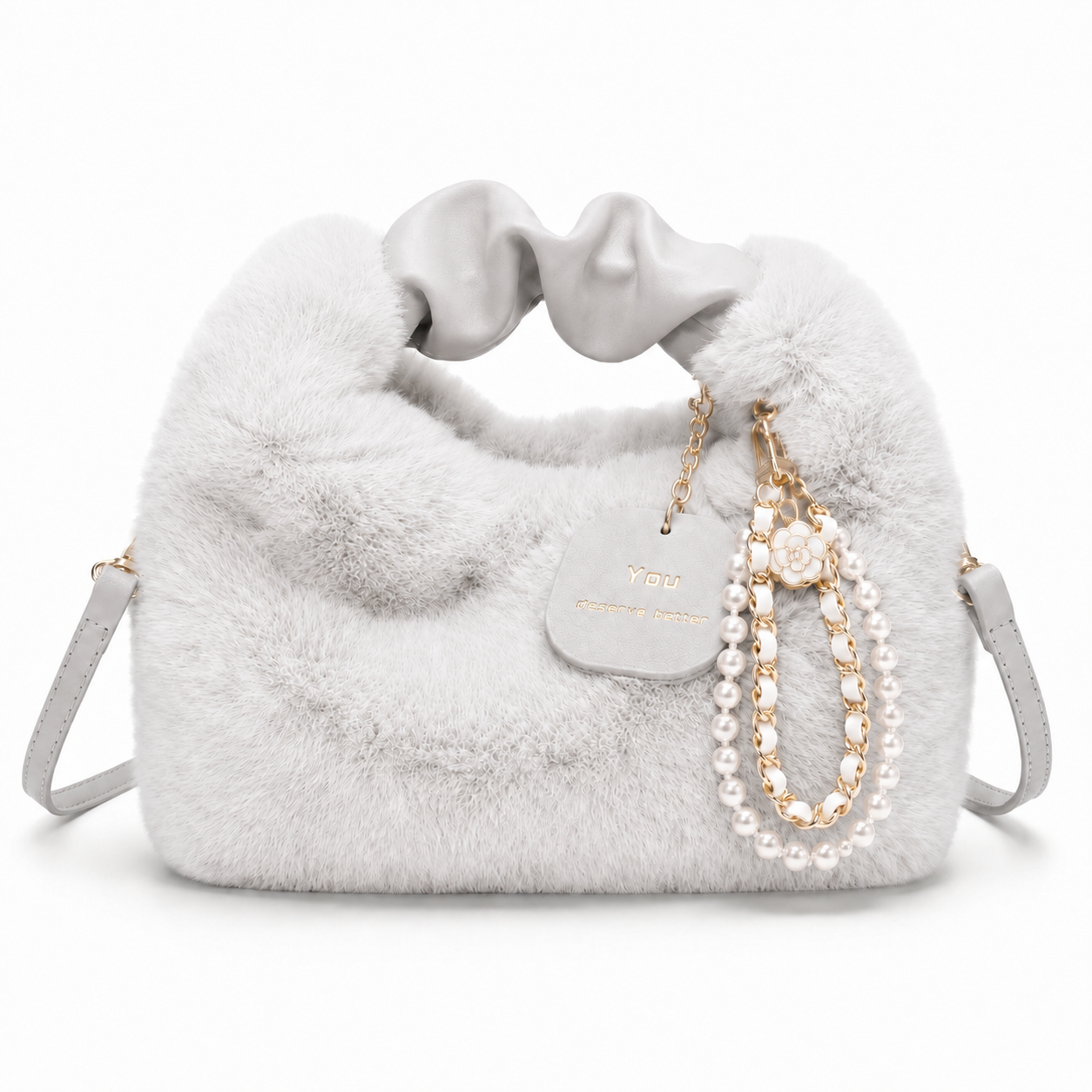 BRAVHOM Tas Bulu Fluffy Mewah dengan Aksesoris Mutiara, Tas Wanita 2 Gaya Pakai Jinjing Selempang Premium untuk OOTD Sehari-hari BRAVHOM Tas Bulu Fluffy Mewah dengan Aksesoris Mutiara, Tas Wanita 2 Gaya Pakai Jinjing Selempang Premium untuk OOTD Sehari-hari BravHom Official Store  Kadonio Smart Home