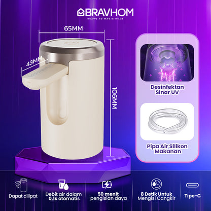 (COD)Bravhom Pompa Galon Electric DapatDilipat USB Dispenser Portable Galon AirElektrik (COD)Bravhom Pompa Galon Electric DapatDilipat USB Dispenser Portable Galon AirElektrik BravHom  Kadonio Smart Home