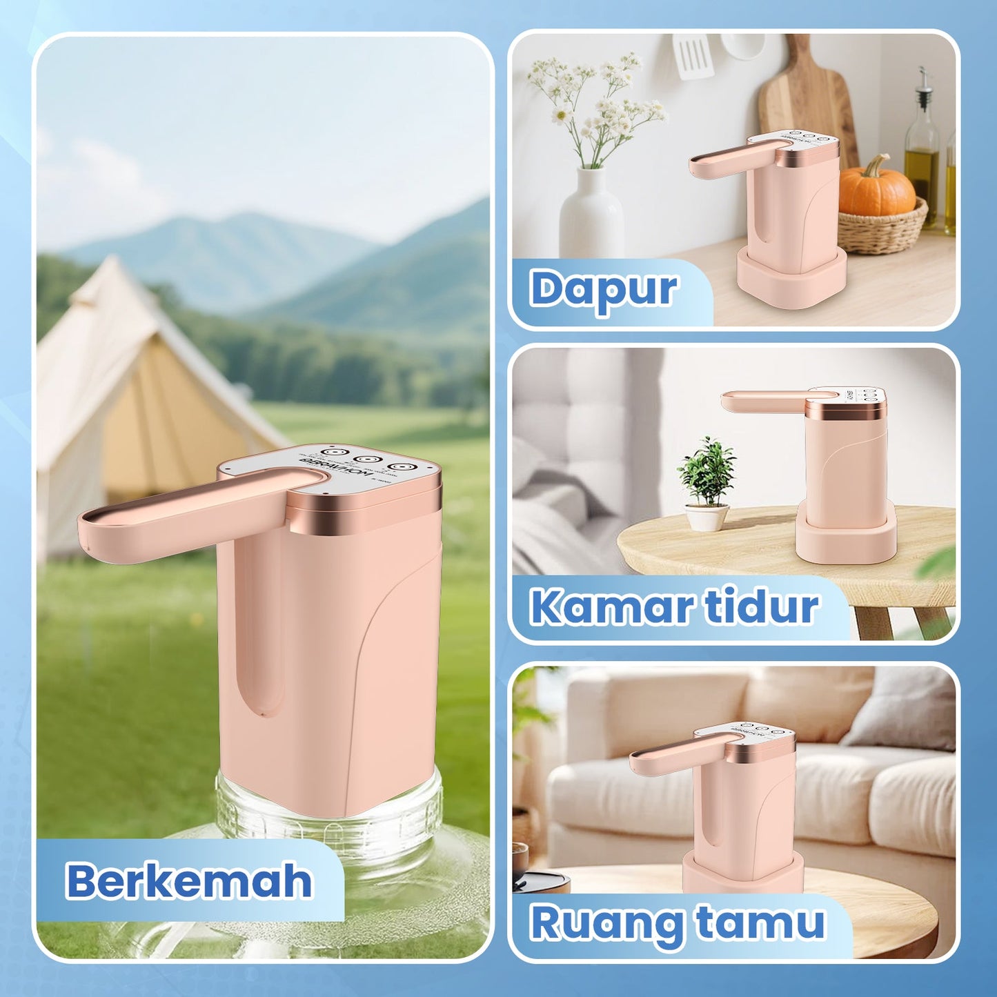 (COD)Bravhom Pompa Air Galon ElektrikOtomatis 2in1 Dapat Dilipat Dispenser Air Galon (COD)Bravhom Pompa Air Galon ElektrikOtomatis 2in1 Dapat Dilipat Dispenser Air Galon BravHom  Kadonio Smart Home