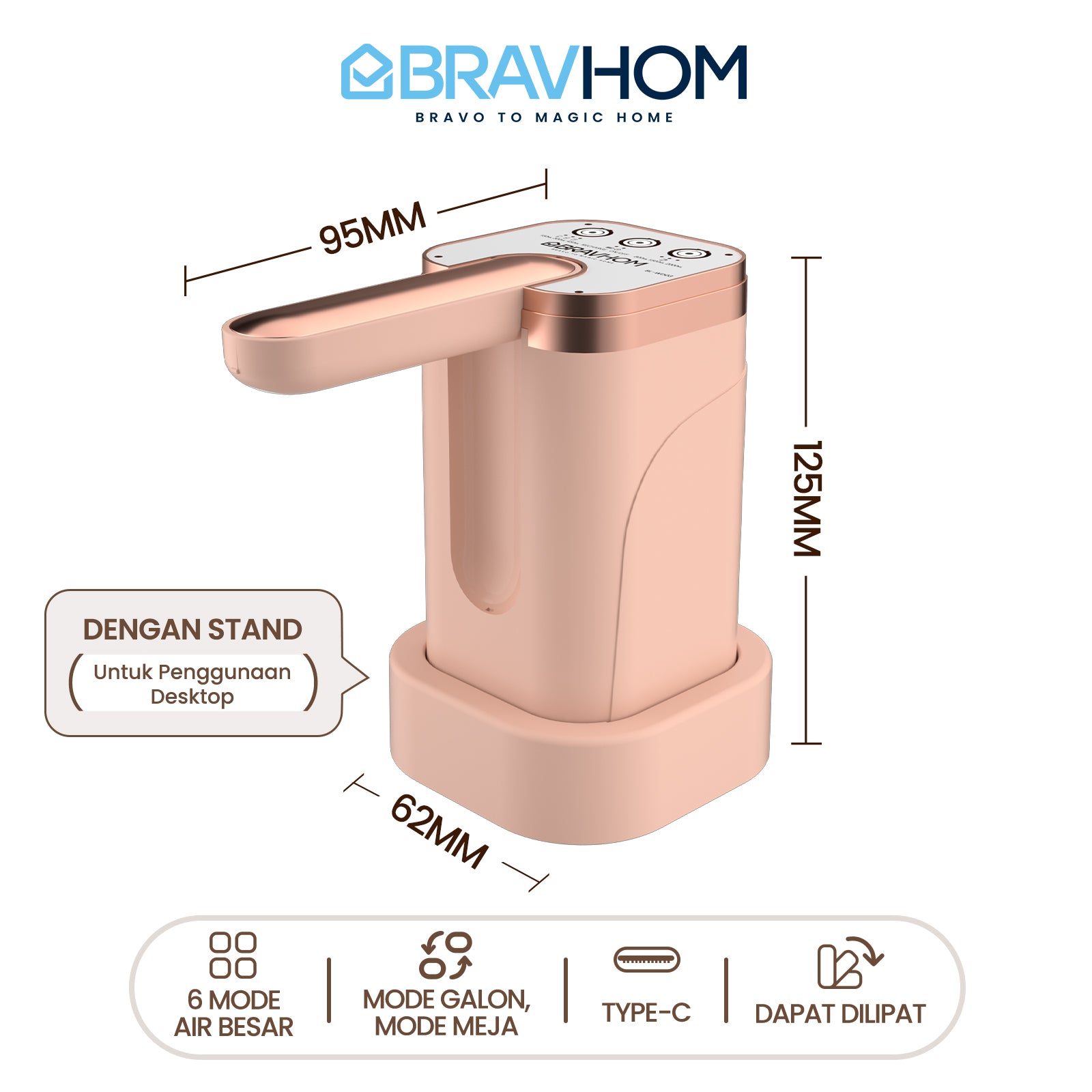 (COD)Bravhom Pompa Air Galon ElektrikOtomatis 2in1 Dapat Dilipat Dispenser Air Galon (COD)Bravhom Pompa Air Galon ElektrikOtomatis 2in1 Dapat Dilipat Dispenser Air Galon BravHom  Kadonio Smart Home