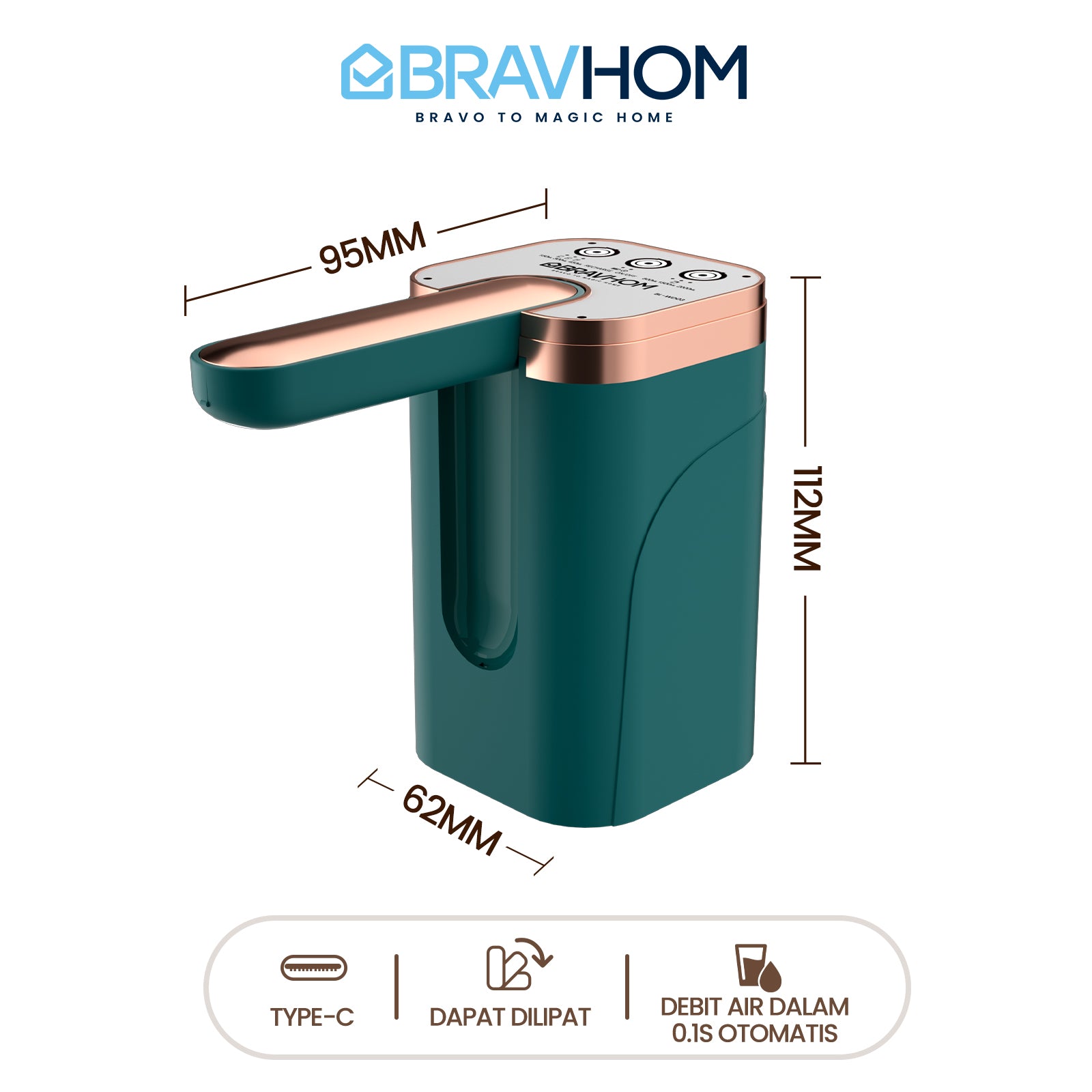 (COD)Bravhom Pompa Air Galon ElektrikOtomatis 2in1 Dapat Dilipat Dispenser Air Galon (COD)Bravhom Pompa Air Galon ElektrikOtomatis 2in1 Dapat Dilipat Dispenser Air Galon BravHom  Kadonio Smart Home
