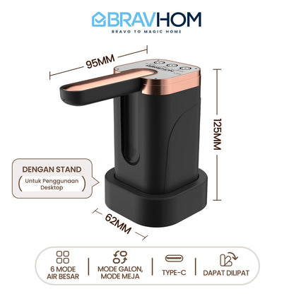 (COD)Bravhom Pompa Air Galon ElektrikOtomatis 2in1 Dapat Dilipat Dispenser Air Galon (COD)Bravhom Pompa Air Galon ElektrikOtomatis 2in1 Dapat Dilipat Dispenser Air Galon BravHom  Kadonio Smart Home