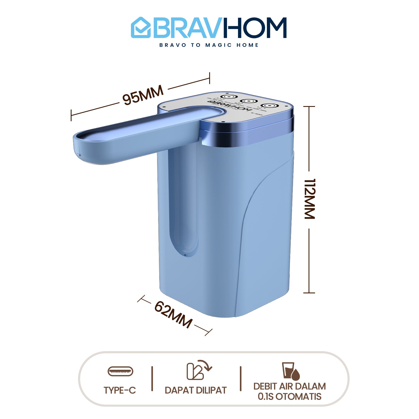 (COD)Bravhom Pompa Air Galon ElektrikOtomatis 2in1 Dapat Dilipat Dispenser Air Galon (COD)Bravhom Pompa Air Galon ElektrikOtomatis 2in1 Dapat Dilipat Dispenser Air Galon BravHom  Kadonio Smart Home