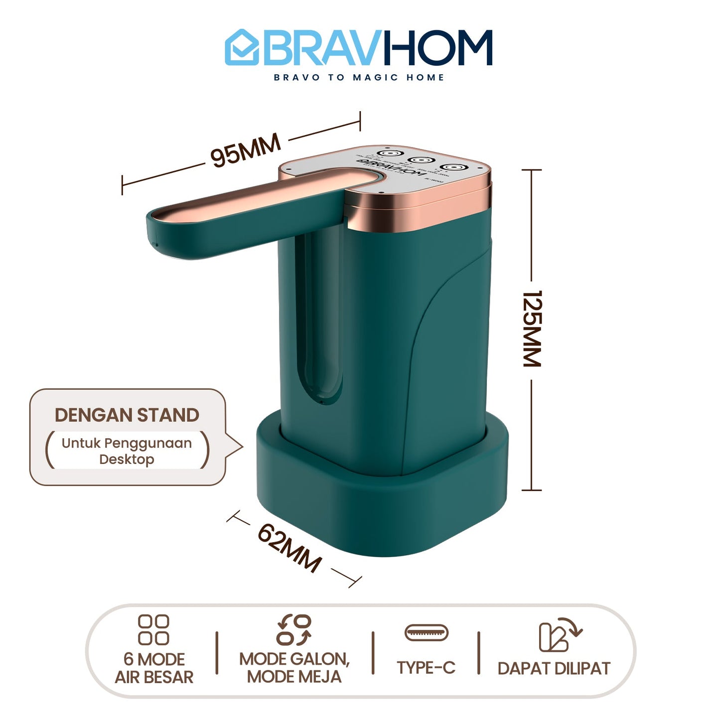 (COD)Bravhom Pompa Air Galon ElektrikOtomatis 2in1 Dapat Dilipat Dispenser Air Galon (COD)Bravhom Pompa Air Galon ElektrikOtomatis 2in1 Dapat Dilipat Dispenser Air Galon BravHom  Kadonio Smart Home