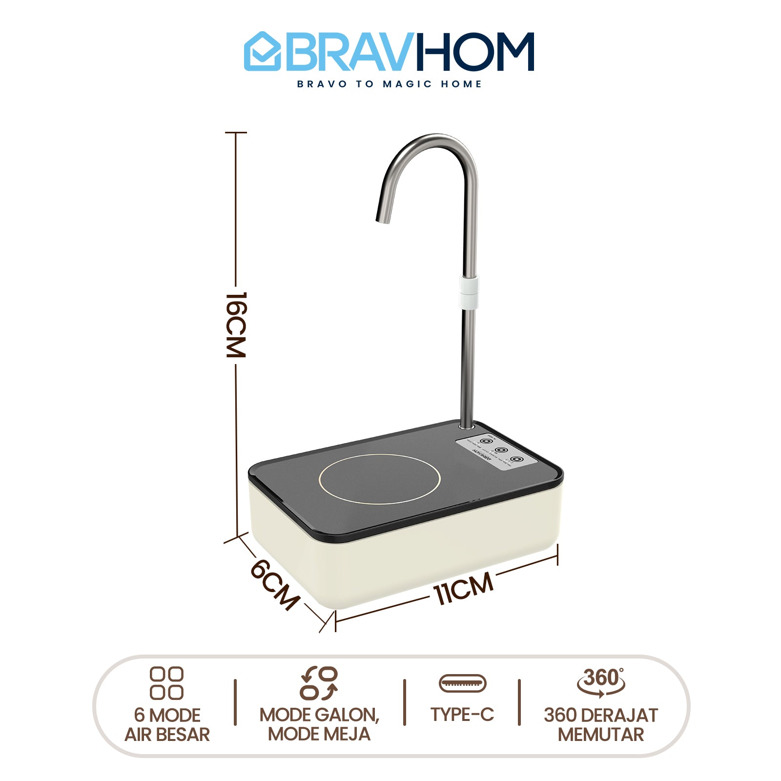 (COD)Bravhom 2in1 Pompa Air Ketel dan Mejadua Fungsi Dispenser Portable Galon AirElektrik (COD)Bravhom 2in1 Pompa Air Ketel dan Mejadua Fungsi Dispenser Portable Galon AirElektrik BravHom Official Store  Kadonio Smart Home
