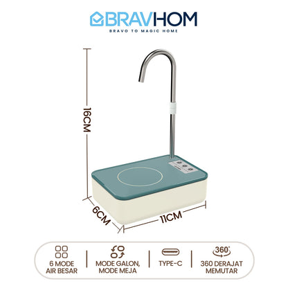(COD)Bravhom 2in1 Pompa Air Ketel dan Mejadua Fungsi Dispenser Portable Galon AirElektrik (COD)Bravhom 2in1 Pompa Air Ketel dan Mejadua Fungsi Dispenser Portable Galon AirElektrik BravHom Official Store  Kadonio Smart Home
