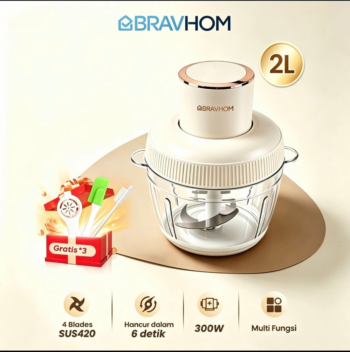 (COD)Bravhom Penggiling Makanan/Daging/Bumbu Multifungsi KapasitasBesar 2L+0.9L dari Bahan PC Food-Gradedengan Tiga Kecepatan dan Pisau Stainless Steel (COD)Bravhom Penggiling Makanan/Daging/Bumbu Multifungsi KapasitasBesar 2L+0.9L dari Bahan PC Food-Gradedengan Tiga Kecepatan dan Pisau Stainless Steel BravHom Official Store Kitchen Appliances Kadonio Smart Home