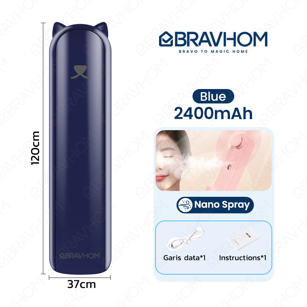 (COD)Bravhom Kipas angin Portable Lipat Nano Spray Dipakai Sebagai powerbank USB Cas 4800mAh mini Fan powerbank mini kipas (COD)Bravhom Kipas angin Portable Lipat Nano Spray Dipakai Sebagai powerbank USB Cas 4800mAh mini Fan powerbank mini kipas BravHom Fan Kadonio Smart Home