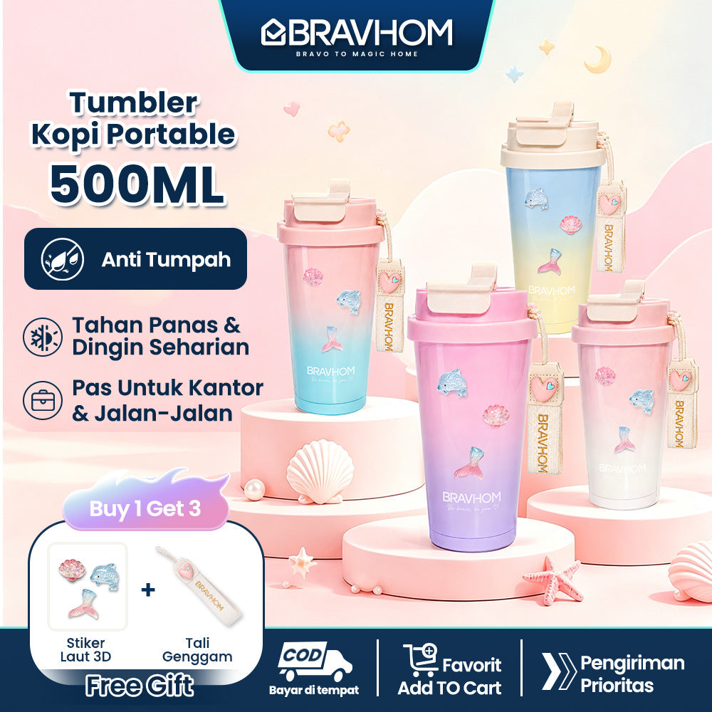 (COD)Bravhom 500ML Tumbler Kopi Dopamin Gradasi Stainless SUS316 Botol Minum Viral Portable Cocok untuk Harian Sekolah Jalan-jalan Olahraga Tumbler Aesthetic Kekinian OOTD Coffee Tumbler BT08 (COD)Bravhom 500ML Tumbler Kopi Dopamin Gradasi Stainless SUS316 Botol Minum Viral Portable Cocok untuk Harian Sekolah Jalan-jalan Olahraga Tumbler Aesthetic Kekinian OOTD Coffee Tumbler BT08 BravHom  Kadonio Smart Home