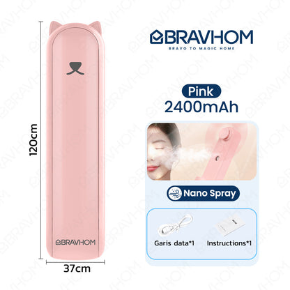 (COD)Bravhom Kipas angin Portable Lipat Nano Spray Dipakai Sebagai powerbank USB Cas 4800mAh mini Fan powerbank mini kipas (COD)Bravhom Kipas angin Portable Lipat Nano Spray Dipakai Sebagai powerbank USB Cas 4800mAh mini Fan powerbank mini kipas BravHom Fan Kadonio Smart Home