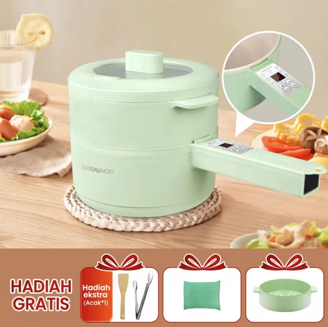 (COD)Bravhom Panci Listrik Multifungsi 1.8L Waktu Janji Temu Penyesuaian Api Anti Lengket Liner Nano Porselen Putih Perlindungan Terlalu Panas Anti Gores Pelestarian Panas wajan elektrik pancilistrik 2liter electric pot (COD)Bravhom Panci Listrik Multifungsi 1.8L Waktu Janji Temu Penyesuaian Api Anti Lengket Liner Nano Porselen Putih Perlindungan Terlalu Panas Anti Gores Pelestarian Panas wajan elektrik pancilistrik 2liter electric pot BravHom Kitchen Appliances Kadonio Smart Home