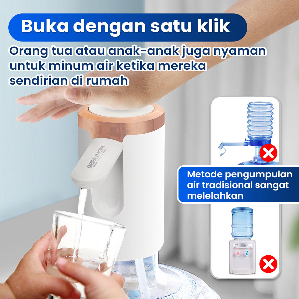 (COD)Bravhom Pompa Galon Electric DapatDilipat USB Dispenser Portable Galon AirElektrik (COD)Bravhom Pompa Galon Electric DapatDilipat USB Dispenser Portable Galon AirElektrik BravHom  Kadonio Smart Home