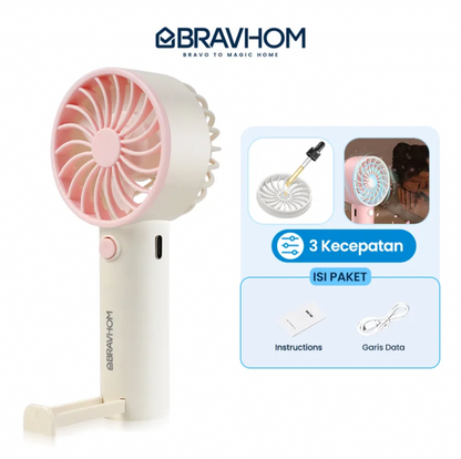 (COD)Bravhom 2IN1 Kipas Angin Mini PortableAromaterapi 3 Kecepatan Phone Holder (COD)Bravhom 2IN1 Kipas Angin Mini PortableAromaterapi 3 Kecepatan Phone Holder BravHom Fan Kadonio Smart Home