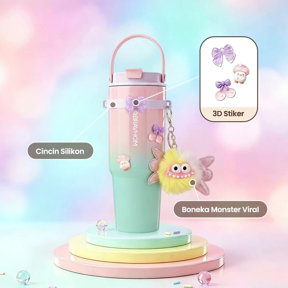 [3D Stiker DIY] (COD)Bravhom Gradasi Botol Tumbler Stainless Steel 304 Bisa Tahan Dingin &Panas tumblers stainless Botol Minum Trendi untuk Travel & Sehari-hari Kapasitas 89oml water cup cangkir Portabel BTO6 [3D Stiker DIY] (COD)Bravhom Gradasi Botol Tumbler Stainless Steel 304 Bisa Tahan Dingin &Panas tumblers stainless Botol Minum Trendi untuk Travel & Sehari-hari Kapasitas 89oml water cup cangkir Portabel BTO6 BravHom  Kadonio Smart Home