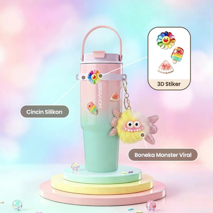 [3D Stiker DIY] (COD)Bravhom Gradasi Botol Tumbler Stainless Steel 304 Bisa Tahan Dingin &Panas tumblers stainless Botol Minum Trendi untuk Travel & Sehari-hari Kapasitas 89oml water cup cangkir Portabel BTO6 [3D Stiker DIY] (COD)Bravhom Gradasi Botol Tumbler Stainless Steel 304 Bisa Tahan Dingin &Panas tumblers stainless Botol Minum Trendi untuk Travel & Sehari-hari Kapasitas 89oml water cup cangkir Portabel BTO6 BravHom  Kadonio Smart Home