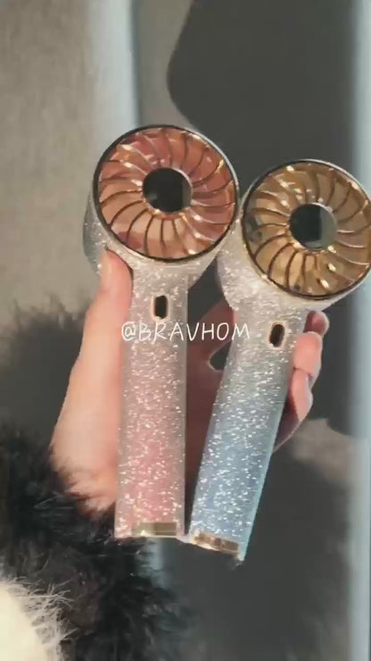 Bravhom Kipas Angin Mini Portable 3IN1 Aromaterapi 3 Kecepatan Lampu Warna Warni Phone Holder FN16